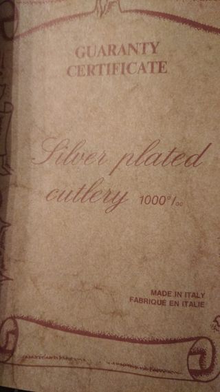 Juego de cubiertos baño en plata 1000