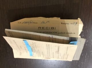 HOJA DE MOVILIZACIÓN MILITAR, artillería año 1939