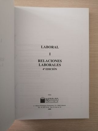 Laboral I Relaciones Laborales ( libro)