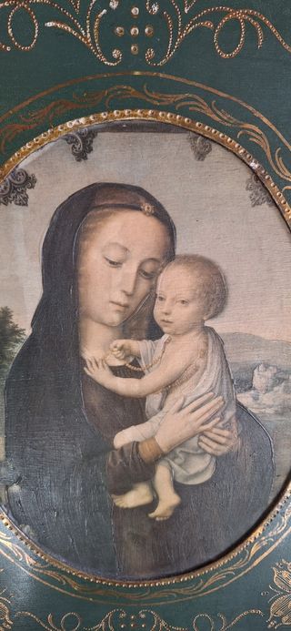 Precioso cuadro religioso sobre madera
