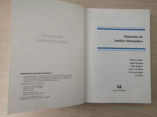 Elementos de análisis matemático. UNED.