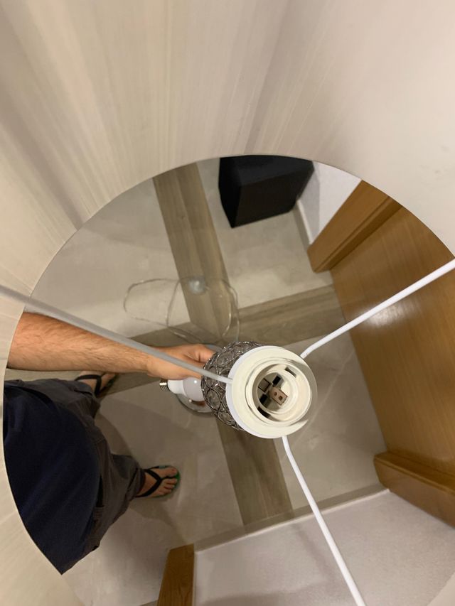 Lampara de pie y conjunto de portavelas