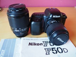 Cámara Nikon F50 con Objetivos 35-80mm y 80-200mm