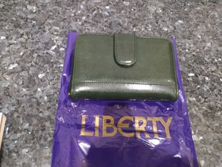 Cartera Piel Verde Botella