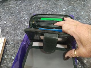 Cartera Piel Verde Botella