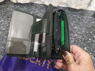 Cartera Piel Verde Botella