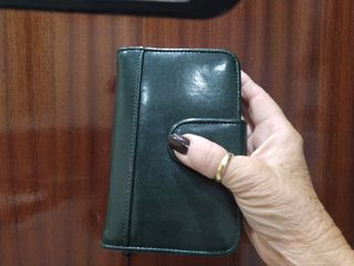 Cartera Piel Verde Botella