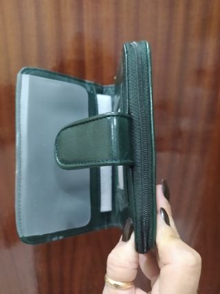 Cartera Piel Verde Botella