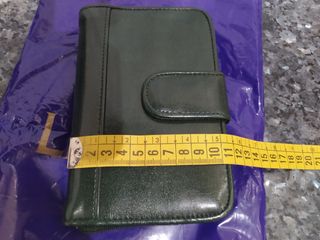 Cartera Piel Verde Botella