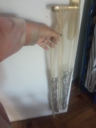 Pañuelo bufanda lentejuelas plata