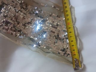 Pañuelo bufanda lentejuelas plata