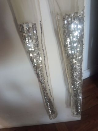 Pañuelo bufanda lentejuelas plata