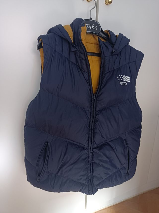 Chaleco abrigo sin mangas reversible