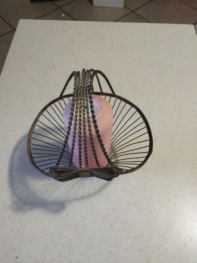 Cesto o in ferro porta candela