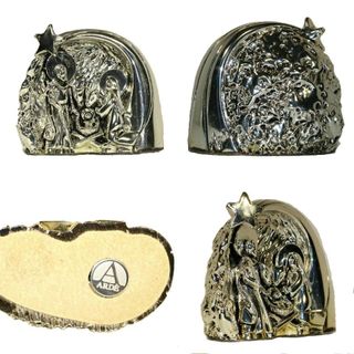 Statuette natalizie in metallo argentato