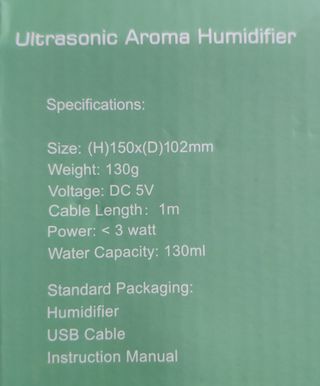 Humidificador aromaterapia