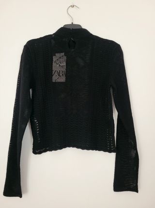 Jersey punto encaje Zara talla S.
