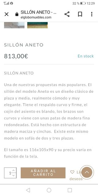 Butaca Sillón el Globo Muebles  Gris