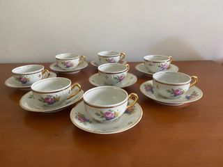 JUEGO DE CAFÉ VINTAGE PORCELANA SANTA CLARA