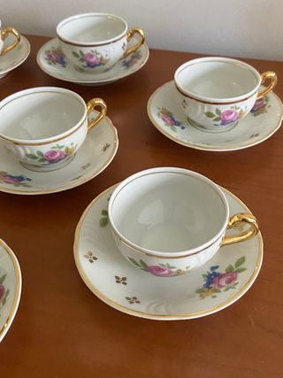 JUEGO DE CAFÉ VINTAGE PORCELANA SANTA CLARA