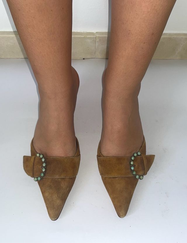 Mules Pedro Miralles piel, ante y pedrería