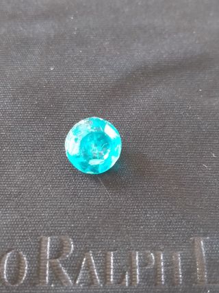 BOTON VIDRIO TALLADO HEXAG.AGUAMARINA