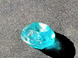 BOTON VIDRIO TALLADO HEXAG.AGUAMARINA