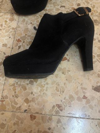 Botin negro tacon mujer