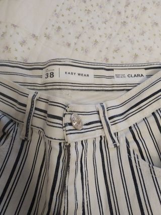 Pantalón de Rayas negro y blanco elasti