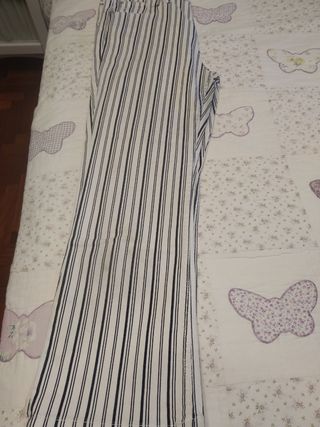 Pantalón de Rayas negro y blanco elasti