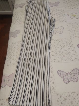 Pantalón de Rayas negro y blanco elasti