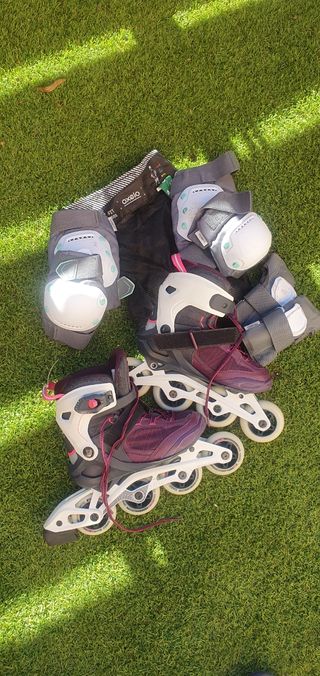 Patines línea + protecciones