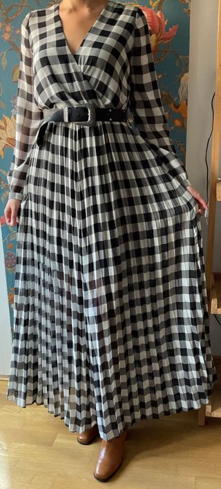 Vestido Maxi GUESS blanco y negro a estrenar TallM