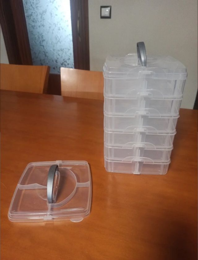 2 cajas almacenamiento apilables