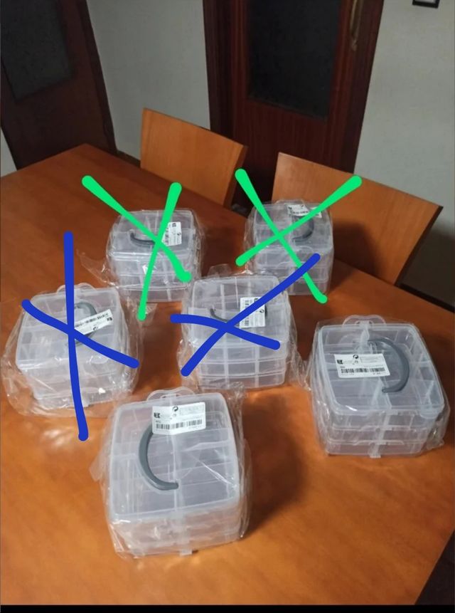 2 cajas almacenamiento apilables