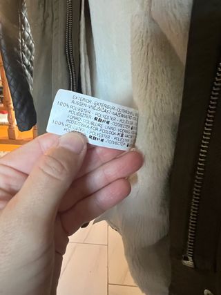 parca verde militar zara desmontable talla M