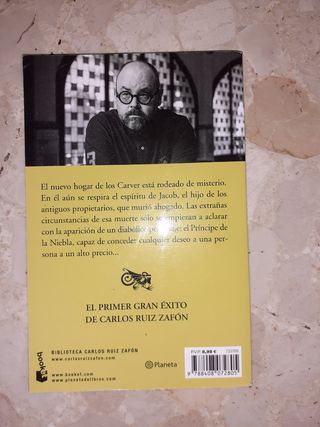 Libro Carlos Ruiz Zafón "El Príncipe de la Niebla"