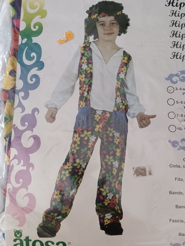 Disfraz hippie flores 3-4