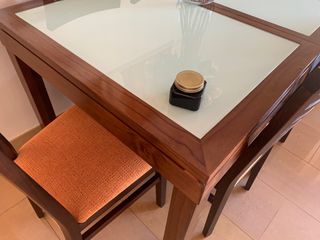 Mesa madera salón y 6 sillas