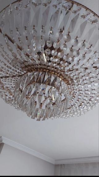 LAMPARA DE TECHO DE CRISTAL DE ROCA