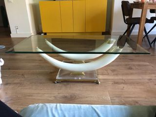 Mesa auxiliar salón vintage falso marfil