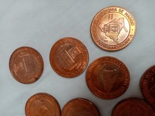 Lote 11 medallas de cobre