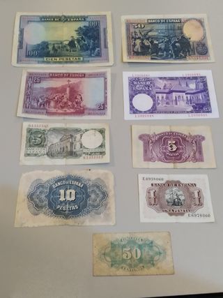 Lote de 9 billetes españoles