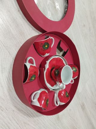 Nuevo! Set de 6 tazas y platillos de café