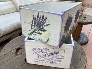 Caja de madera decorada para armario TOALLAS