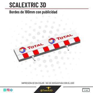 Bordes scalextric 3D  con publicidad TOTAL