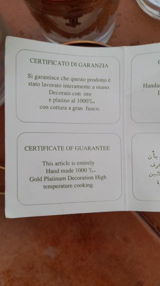 juego vasos y cubitera CRISTAL DE MURANO y ORO