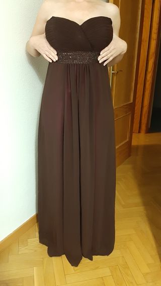 Vestido largo marrón