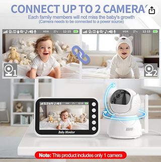 Vigilabebés Cámara, Vigilancia Bebé con PANTALLA
