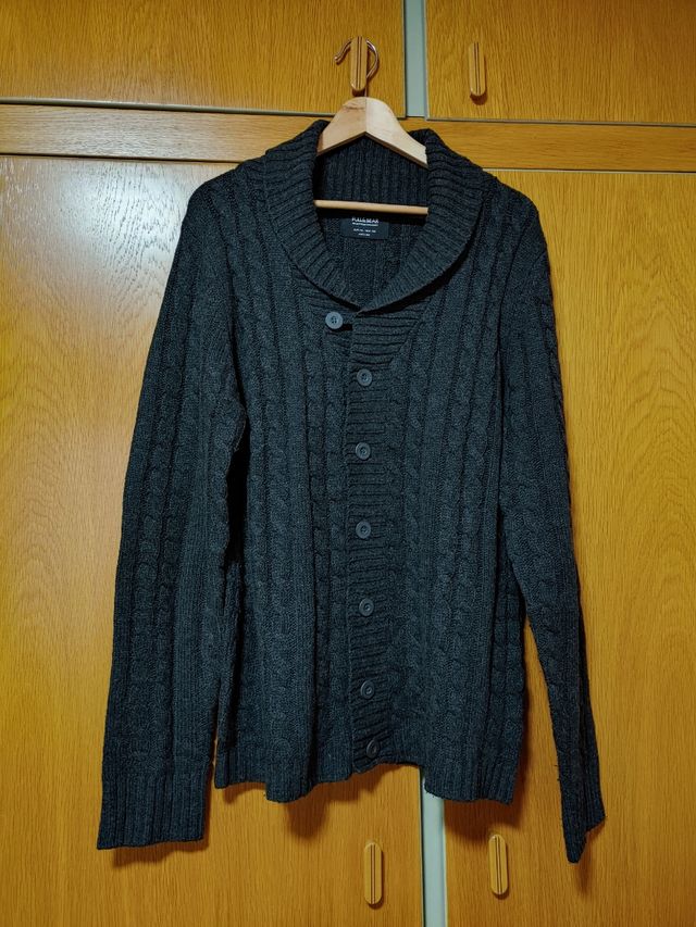 Cardigan gris punto chico
